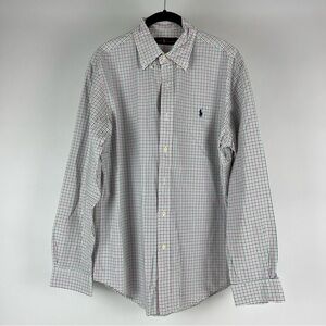 Ralph Lauren White and Pink Casual Button Down Shirt